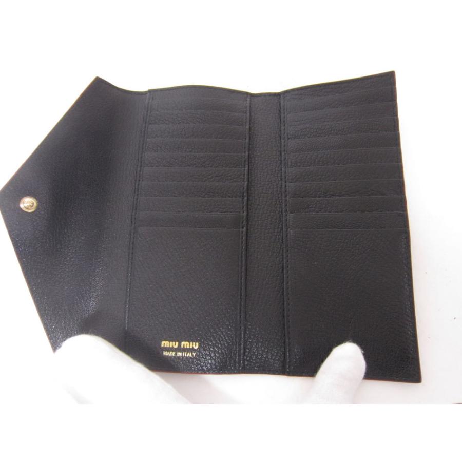 miu 送料無料 ミュウミュウ 3つ折り 長財布 MADRAS FOREVER マドラス  