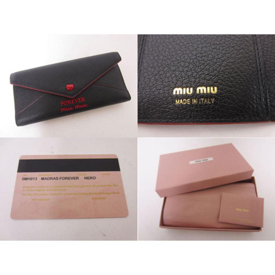 miu 送料無料 ミュウミュウ 3つ折り 長財布 MADRAS FOREVER マドラス  