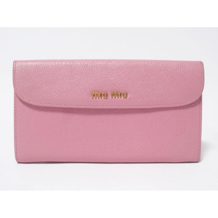 〈新品未使用 正規品〉 MIU MIU マドラスレザー 長財布 5ML506 miu miu（ミュウミュウ） 送料無料 Wホック 長財布 レザー MADRAS