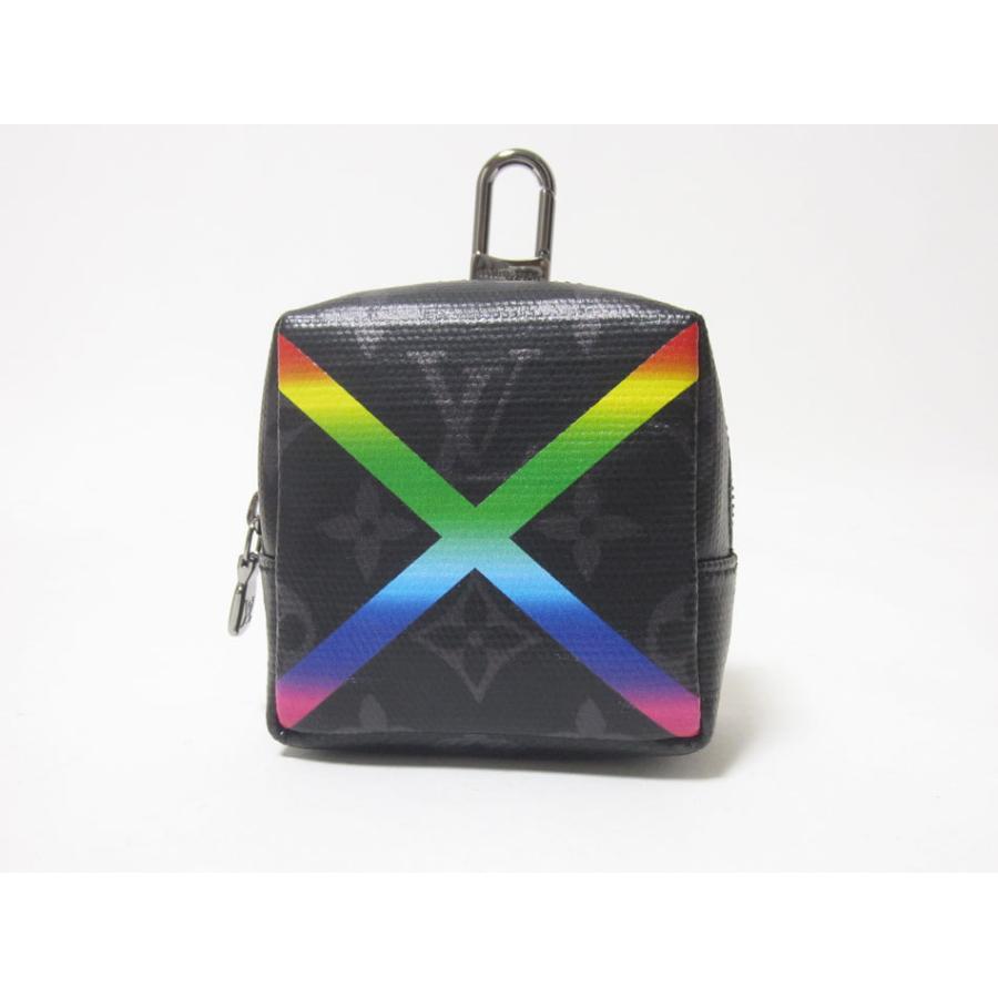 Louis Vuitton LOUIS VUITTON Bijoux Sack Square Pouch MP2467 Shiny Monogram  Eclipse Rainbow Key Ring Bag Charm Belt Waist Men's