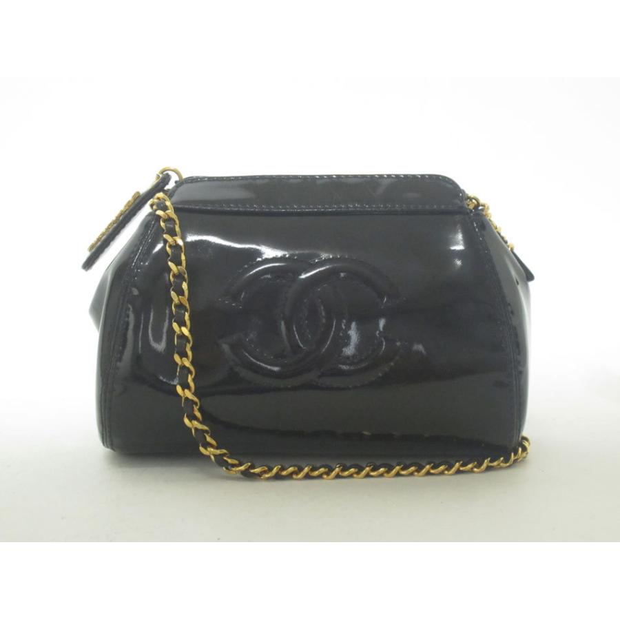 ヴィンテージ シャネル エナメルショルダーバッグ