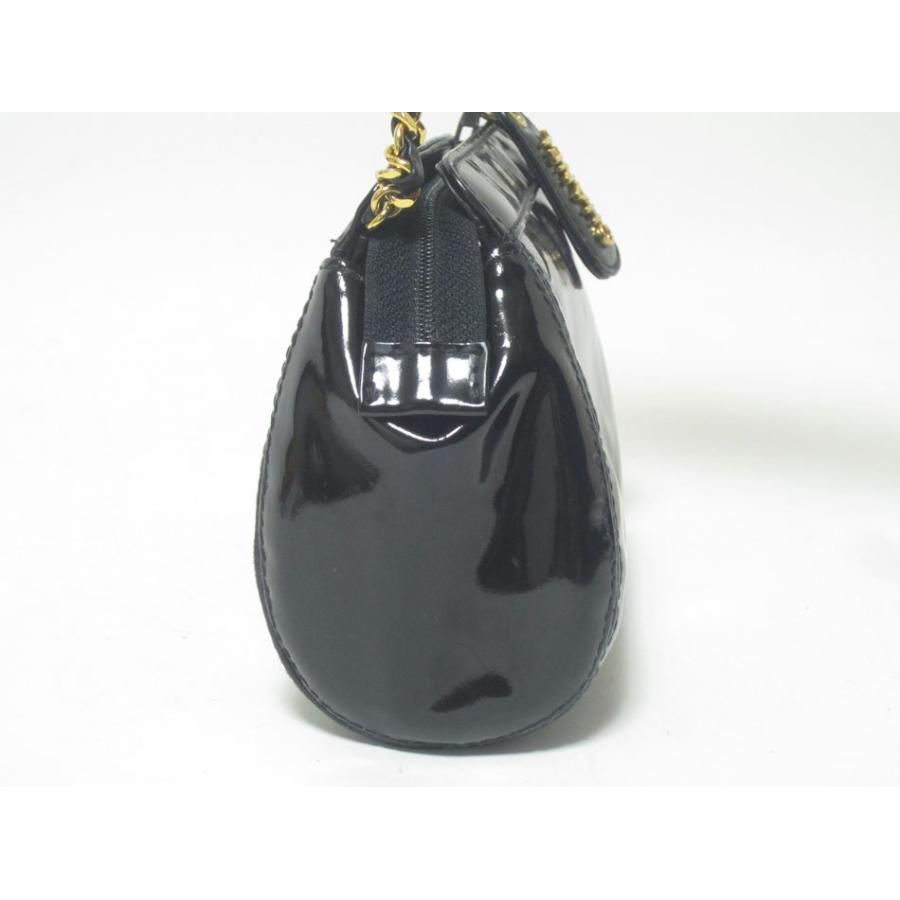 CHANEL シャネル エナメルバッグ vintage ショルダーバッグ 中も可愛い】CHANEL トップハンドル フラップバッグ エナメル (CHANEL