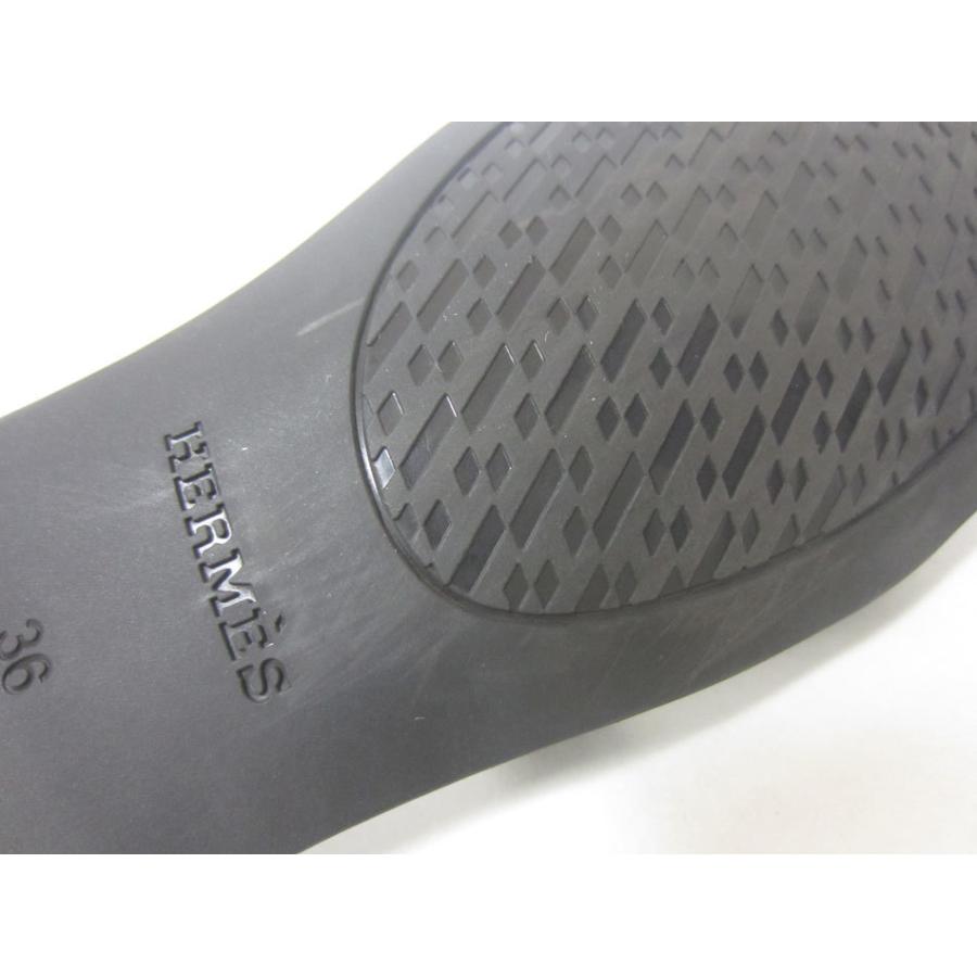 HERMES エルメス　ブラック サンダル　アロハ　36 HERMES エルメス ブラック サンダル アロハ 36 HERMES(エルメス