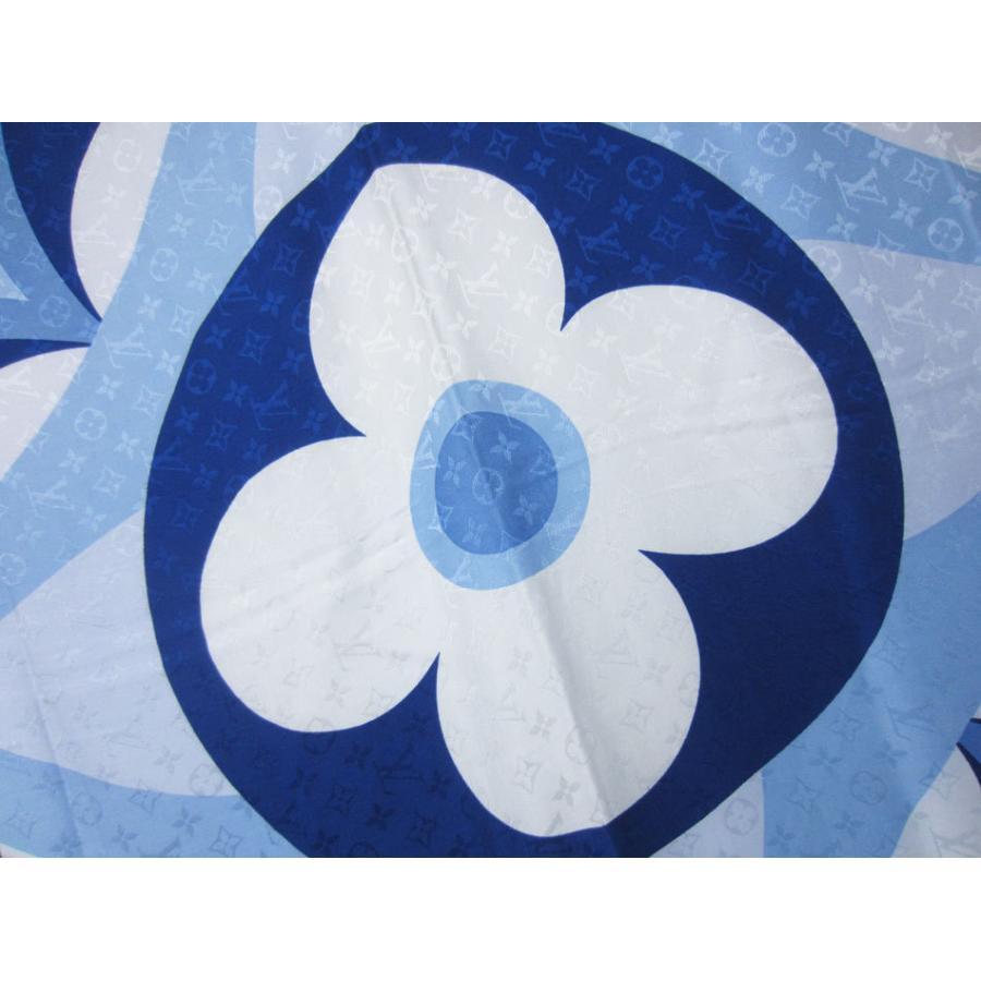 ルイヴィトン　ストール　ショール　ブルー　シルク　ウール LOUIS VUITTON 送料無料 ルイヴィトン ショール ストール 大判