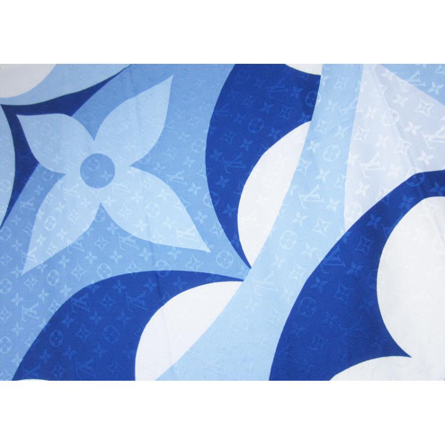 ルイヴィトン　ストール　ショール　ブルー　シルク　ウール LOUIS VUITTON 送料無料 ルイヴィトン ショール ストール 大判