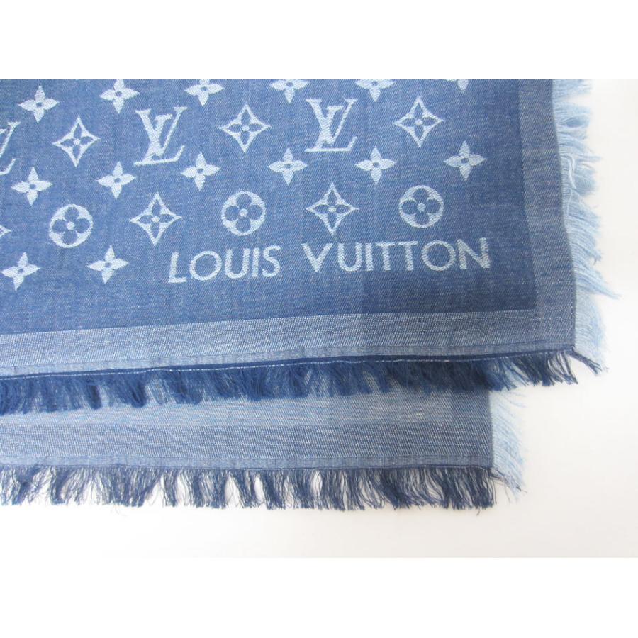 LOUIS VUITTON】モノグラムエッセンシャル ストール コットンブルー