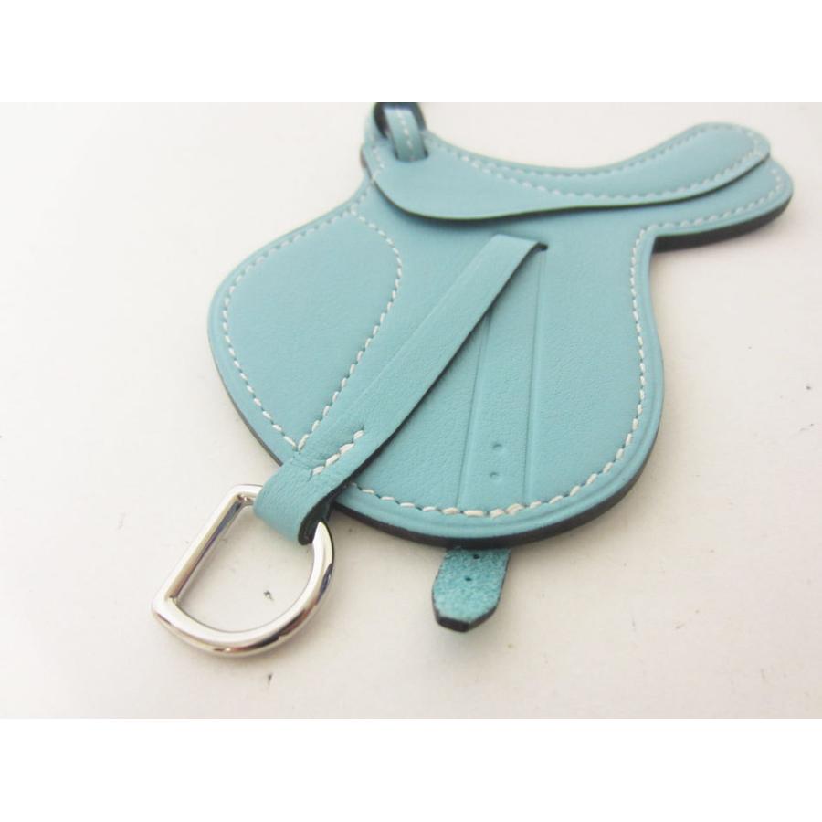 新品同様 エルメス パドックフロット バッグチャーム セレステ 水色 