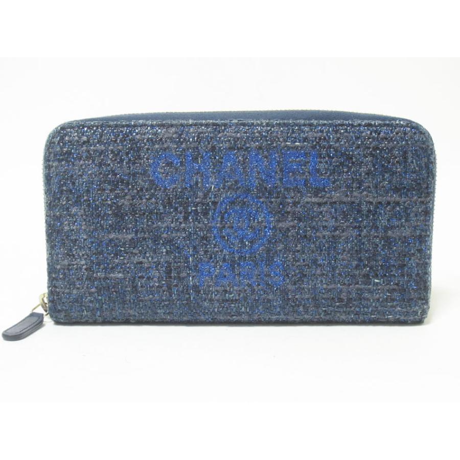 CHANEL　長財布　ツイード　ドーヴィル　ラウンドファスナー　シャネル Deauville 送料無料 CHANEL シャネル ドーヴィル ラウンド