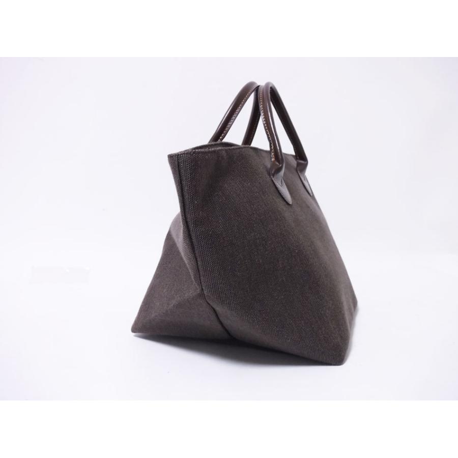 送料無料 Herve Chapelier エルベシャプリエ ハンドバッグ トートバッグ 舟形 ブラウン キャンバス レザー 美品_2