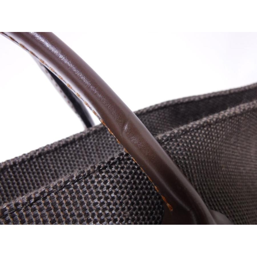 送料無料 Herve Chapelier エルベシャプリエ ハンドバッグ トートバッグ 舟形 ブラウン キャンバス レザー 美品_5