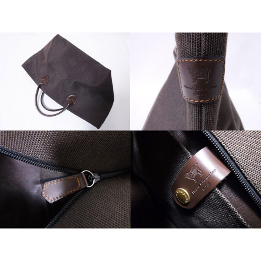 送料無料 Herve Chapelier エルベシャプリエ ハンドバッグ トートバッグ 舟形 ブラウン キャンバス レザー 美品_9