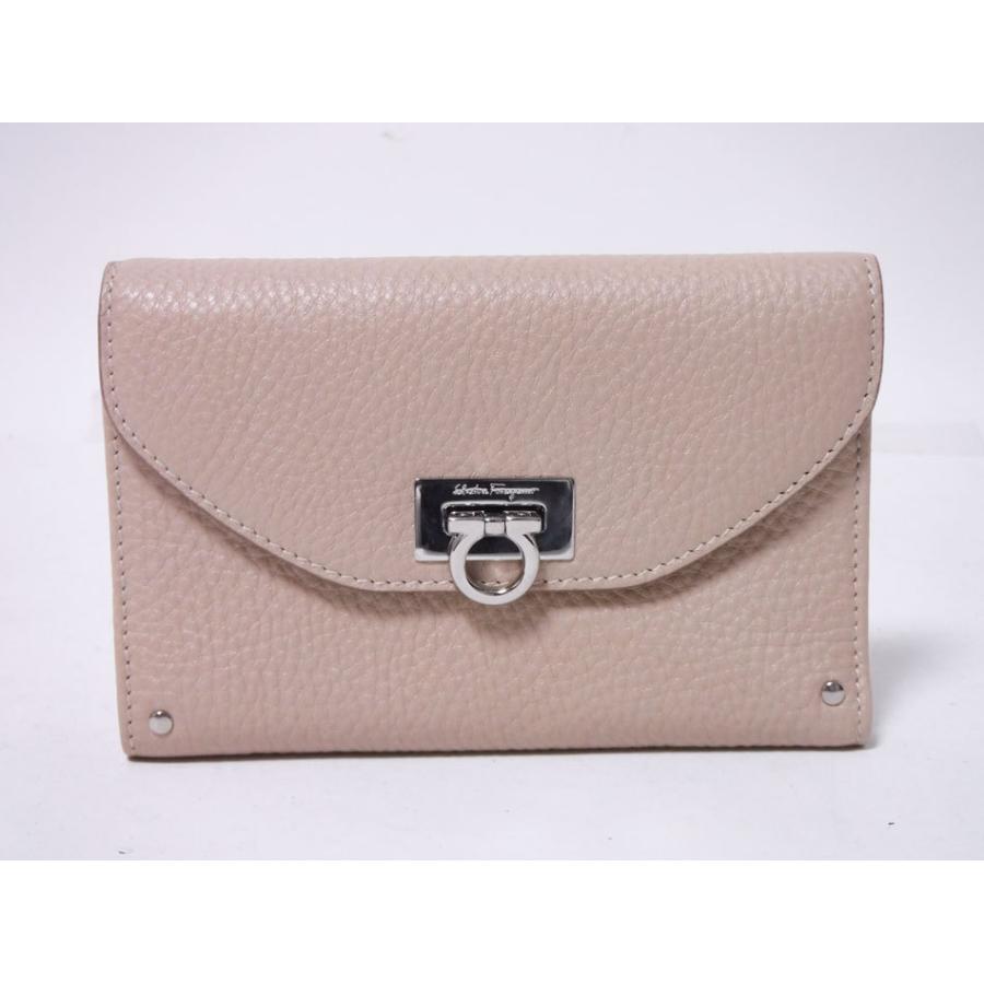 送料無料 Salvatore Ferragamo サルウ゛ァトーレ フェラガモ 3つ折り  