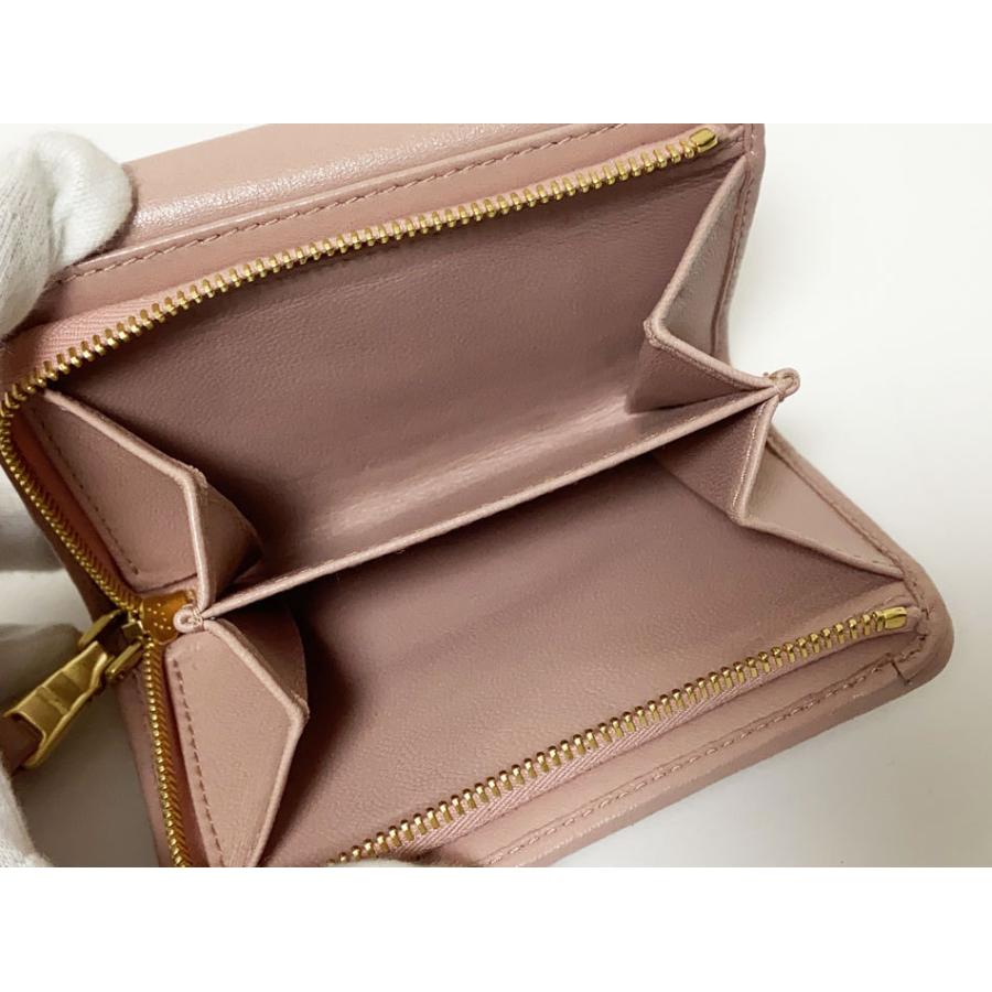 miu miu（ミュウミュウ） 送料無料 3つ折り 財布 マトラッセ レザー