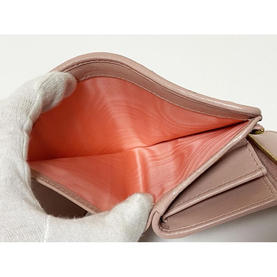 miu miu（ミュウミュウ） 送料無料 3つ折り 財布 マトラッセ レザー