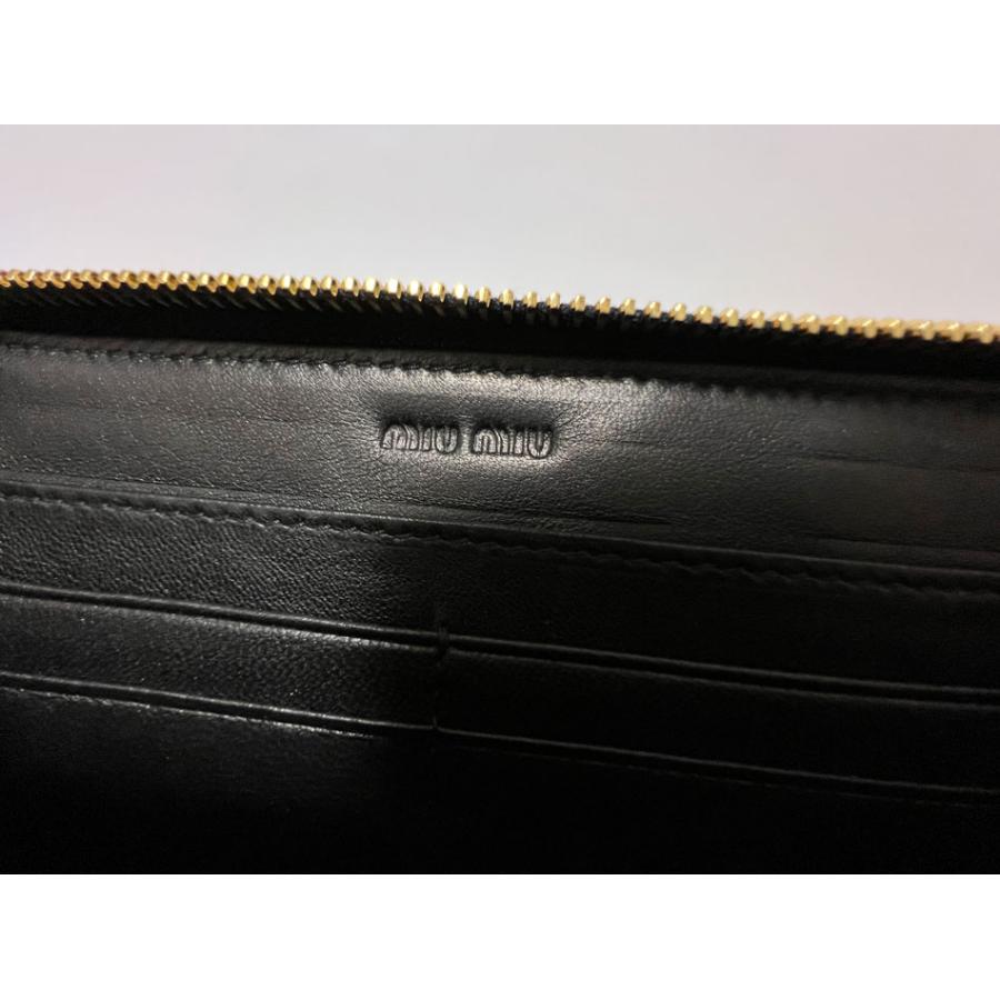miu 送料無料 ミュウミュウ ファスナー 長財布 ナッパ レザー NAPPA 