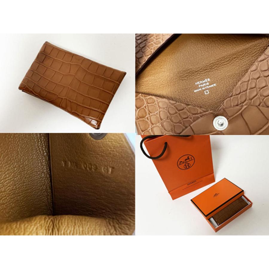 HERMES 送料無料 エルメス カルヴィ カードケース クロコダイル HERMES 送料無料 エルメス カルヴィ カードケース クロコダイル