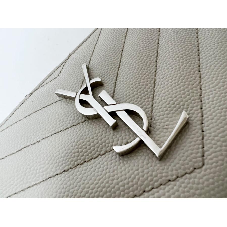 YVES SAINT LAURENTイブ サンローラン ラウンドシルバー 美品 SAINT LAURENT イヴサンローラン YSL サンローラン パリ 財布 ラウンド