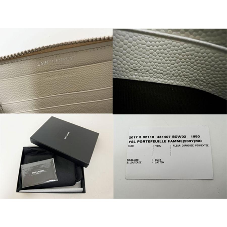 イヴサンローラン YSL 二つ折り 財布 ラウンドジップ ロゴ 白 アイボリー 楽天市場】サンローラン（形状（財布）二つ折り財布）（レディース財布