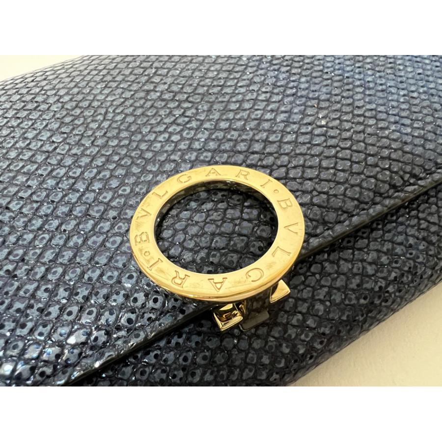 BVLGARI（ブルガリ） 送料無料 ロゴクリップ 2つ折り 長財布 パイソン