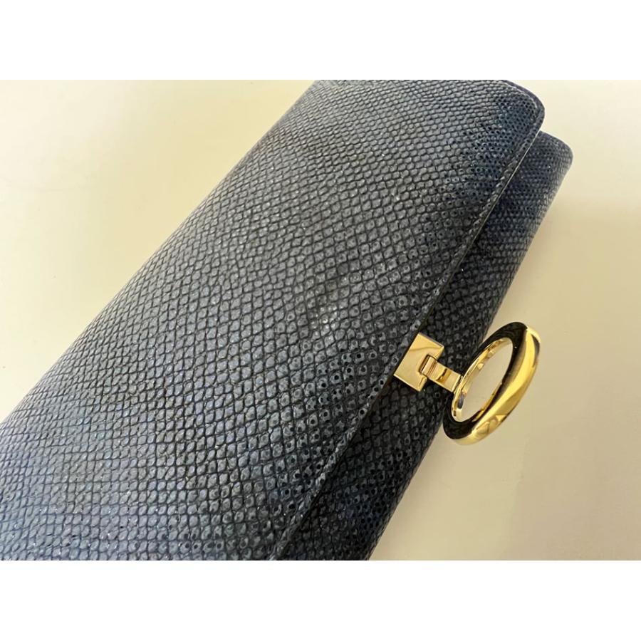 BVLGARI（ブルガリ） 送料無料 ロゴクリップ 2つ折り 長財布 パイソン