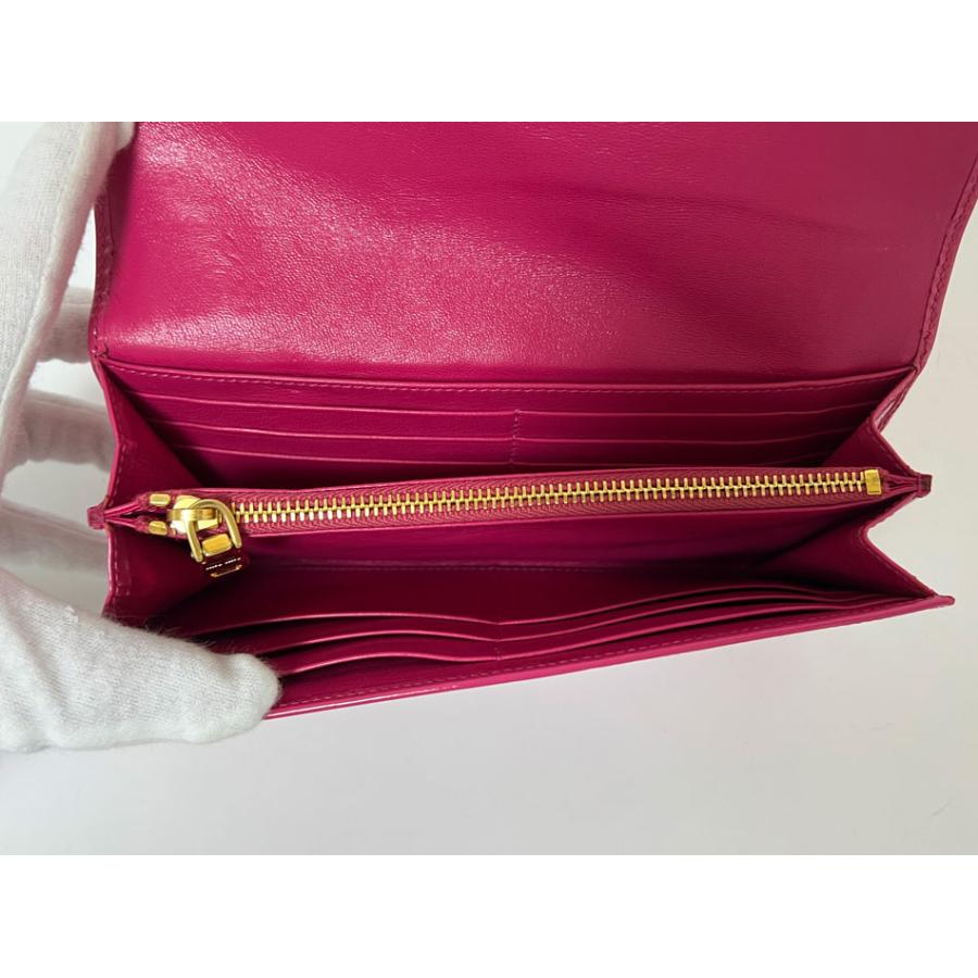 miu miu（ミュウミュウ） 送料無料 2つ折り 長財布 リボン VERNICE 