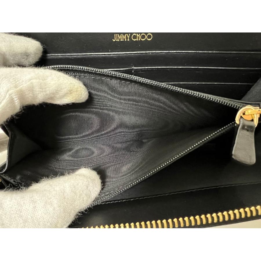 新品 未使用 JIMMY CHOO ジップ ウォレット 財布 ジミーチュウ コンパクトジップ ウォレット | シルバー メタリックレザー