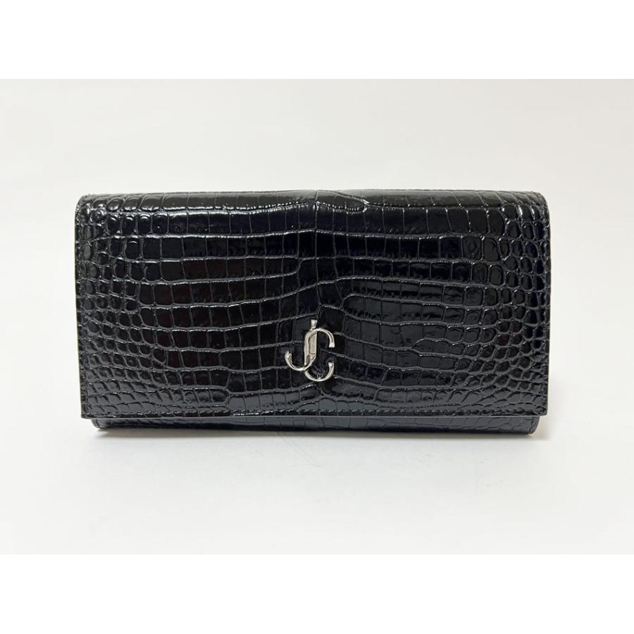 JIMMY CHOO（ジミーチュウ） 送料無料 2つ折り 長財布 NARTINA クロコ