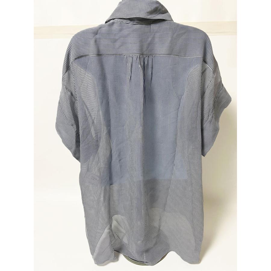 CHANEL シルクバルーン袖リボン付クローバーボタンブラウス