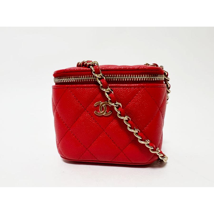 マトラッセ 送料無料 CHANEL シャネル キャビアスキン ミニバニティ  