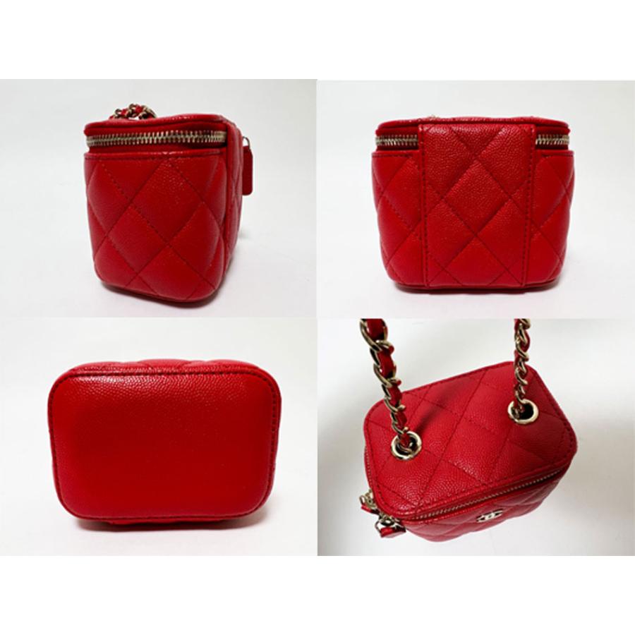 マトラッセ 送料無料 CHANEL シャネル キャビアスキン ミニバニティ  