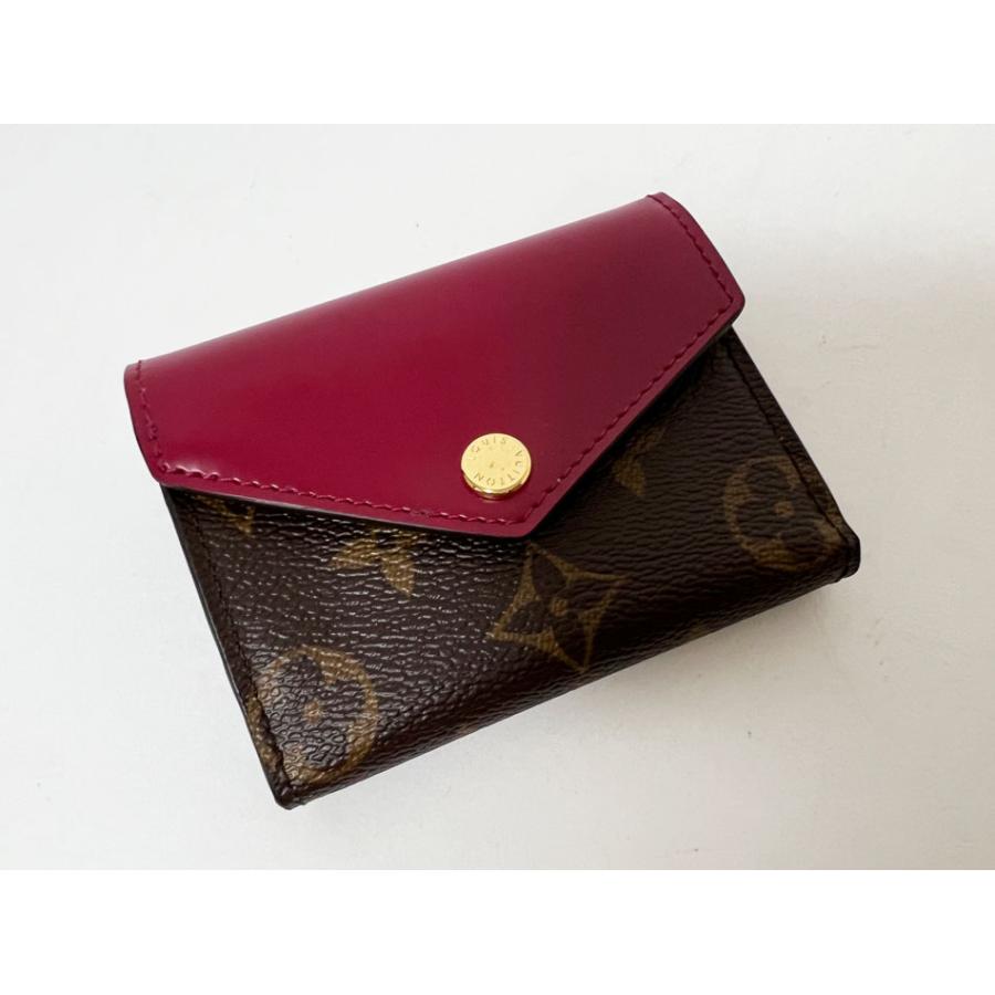 【美品】ルイヴィトン モノグラム ポルトフォイユ ゾエ フューシャ ルイヴィトン モノグラム ポルトフォイユ ゾエ 三つ折り財布