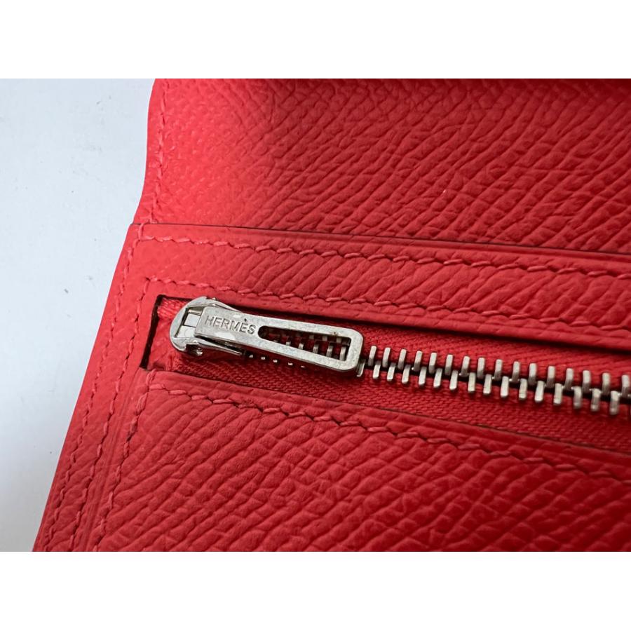 HERMES エルメス ベアンスフレ 長財布 マチあり エプソン レザー ローズジャイプール ホワイト金具 □Q刻印 039785CK 未使用品 | Bearn | 06