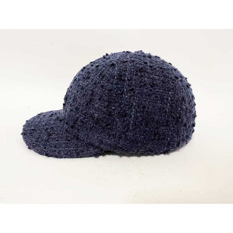 CHANEL 送料無料 シャネル キャップ ツイード ブルー ネイビー