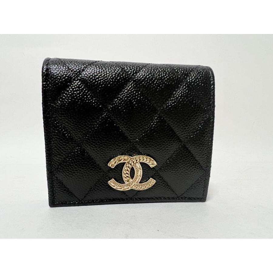 CHANEL(シャネル) / シャネル/2つ折り財布/レザー/ブラック CHANEL(シャネル) / シャネル/2つ折り財布/レザー/ブラック