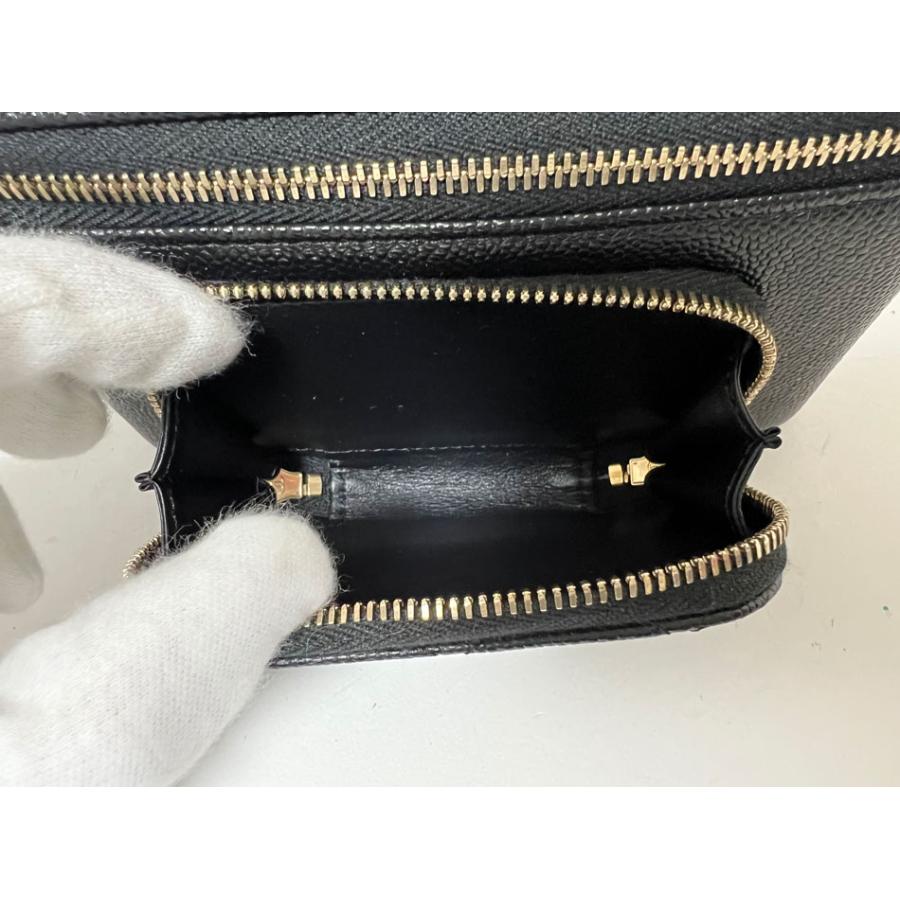 CHANEL シャネル バニティ チェーンショルダーバッグ ブラック キャビアスキン ハンドバッグ ゴールド金具 AP2912 マトラッセ CHANEL シャネル バニティ チェーンショルダーバッグ