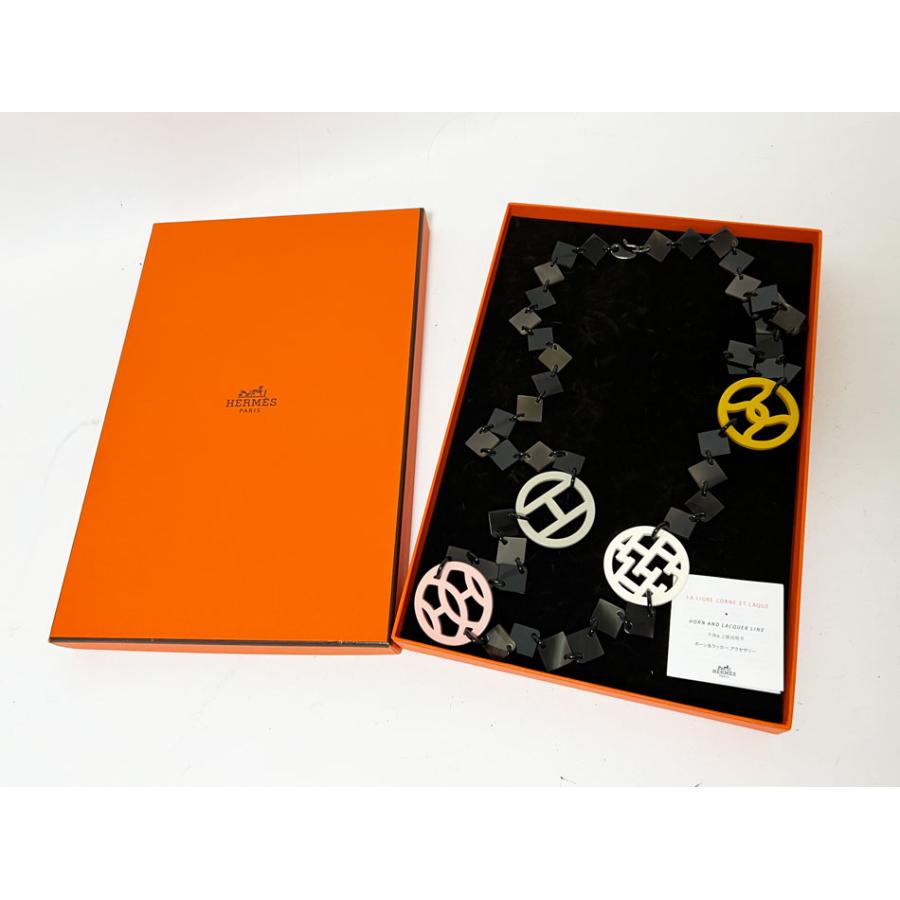 送料無料 HERMES エルメス バッファローホーン ネックレス Hava アヴァ ブラウン マルチカラー 美品 | HERMES | 07