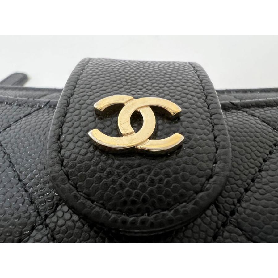 CHANEL シャネル キャビアスキン スマホケース 長財布 マトラッセ 