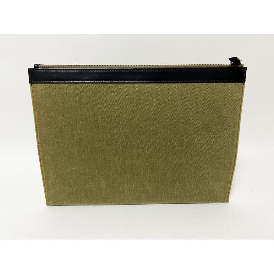 送料無料 SAINT LAURENT PARIS サンローラン パリ クラッチバッグ ipadケース セカンドバッグ キャンバス レザー グリーン 397295_1