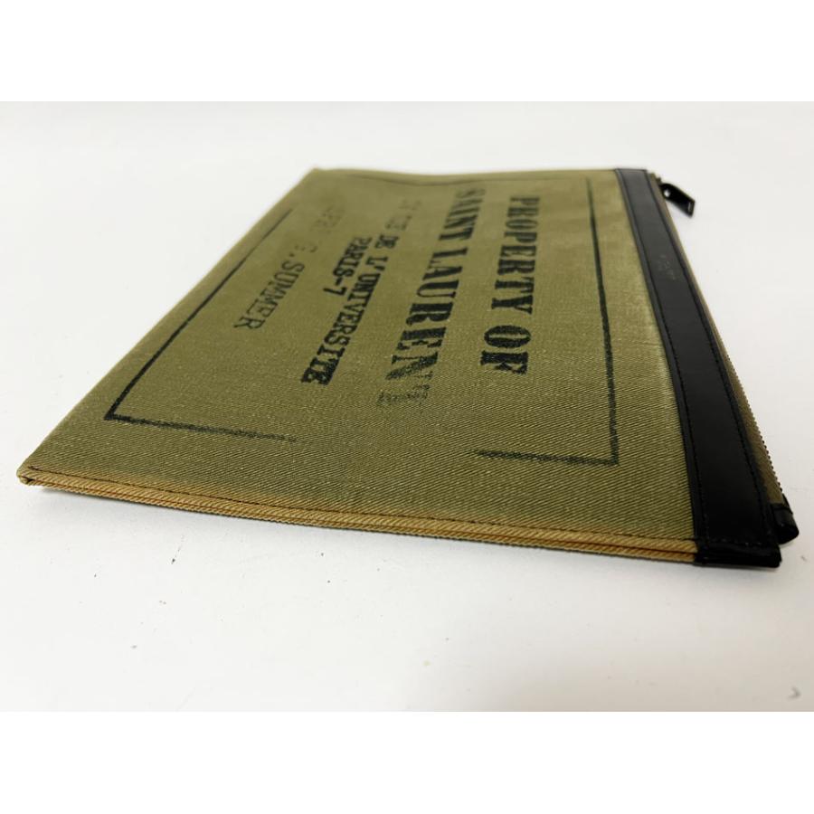 送料無料 SAINT LAURENT PARIS サンローラン パリ クラッチバッグ ipadケース セカンドバッグ キャンバス レザー グリーン 397295_2