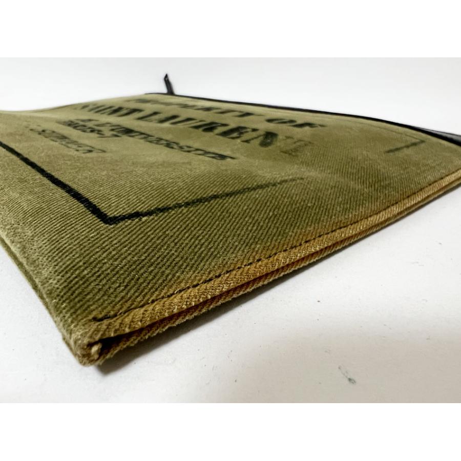 送料無料 SAINT LAURENT PARIS サンローラン パリ クラッチバッグ ipadケース セカンドバッグ キャンバス レザー グリーン 397295_3