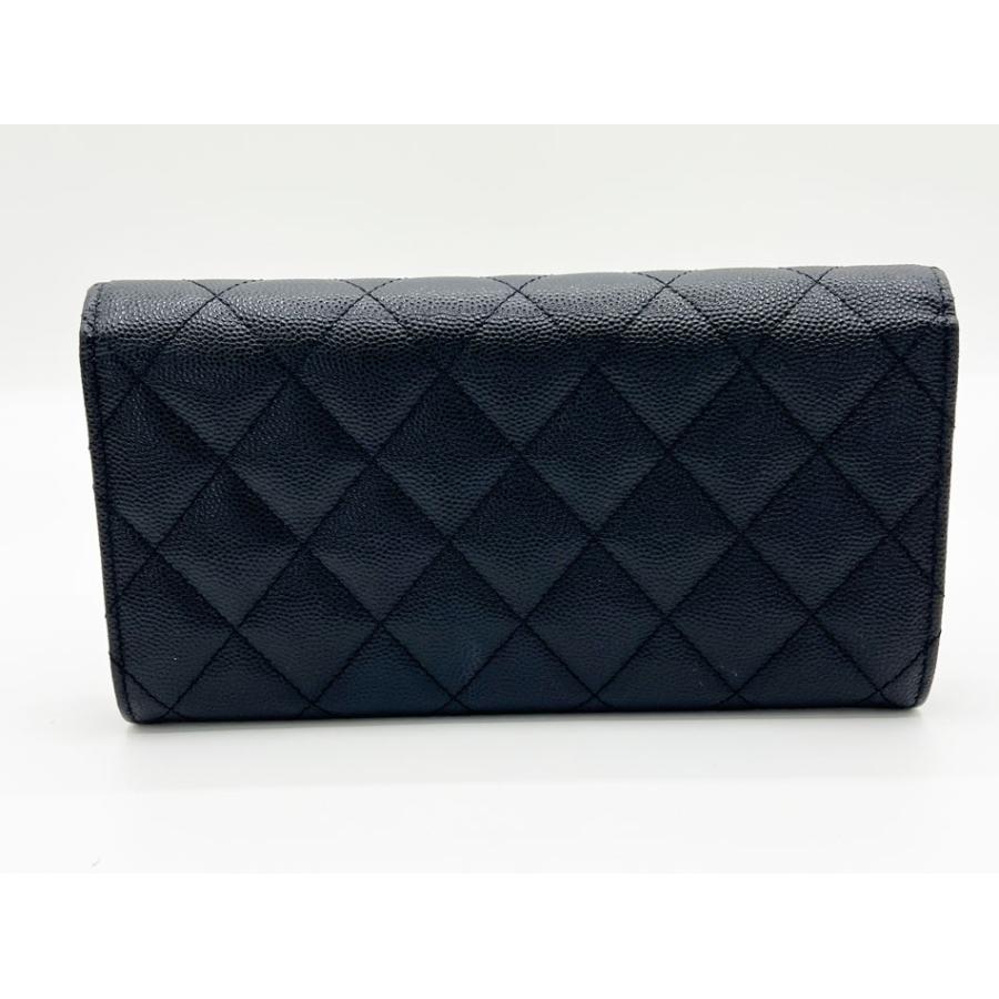 【美品】CHANEL マトラッセ　キャビアスキン　長財布 キャビアスキン CHANEL シャネル ロングフラップウォレット 長財布 2