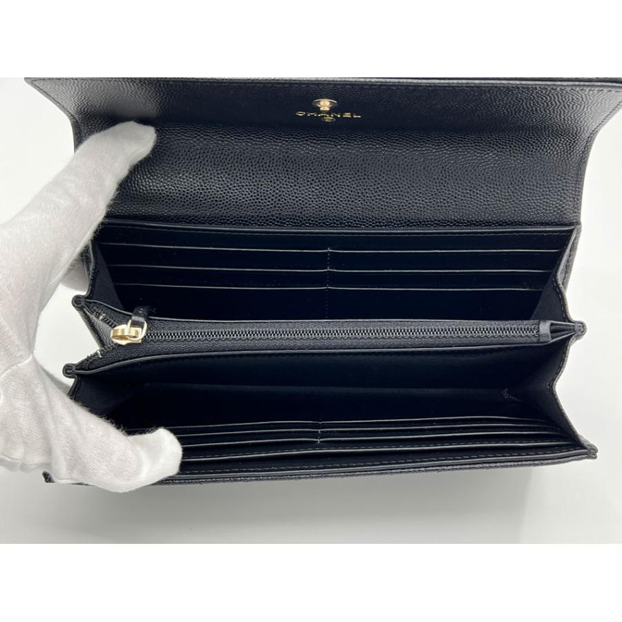 キャビアスキン CHANEL シャネル ロングフラップウォレット 長財布 2