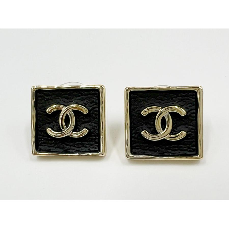 CHANEL ココマーク キルティング スクエア イヤリング シルバー×ブラック 片耳のみ CHANEL（シャネル） 送料無料 ココマーク スクエア ピアス ブラック