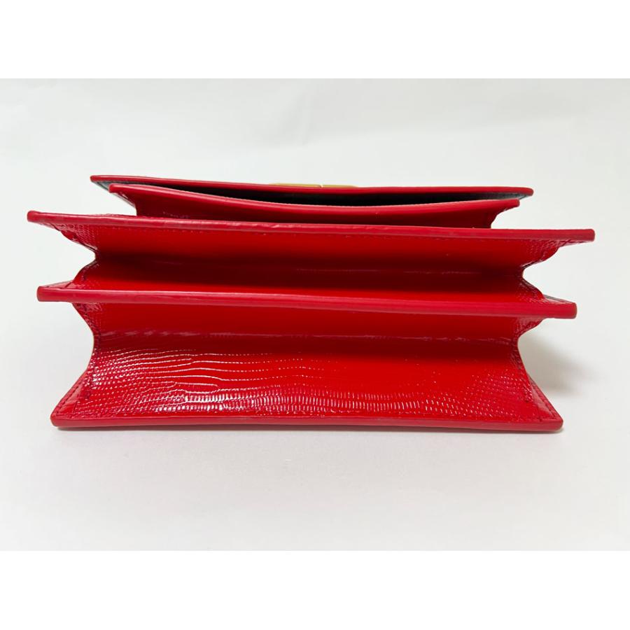 BALENCIAGA バレンシアガ チェーンショルダーバッグ Sharp S クロスボディバッグ パテントレザー レッド 580641 美品 BALENCIAGA（バレンシアガ） 送料無料 チェーンショルダーバッグ Sharp