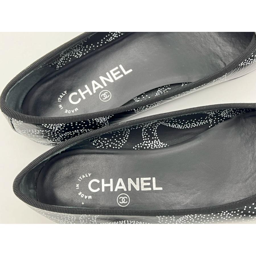 【極美品】CHANEL　シャネル　バレリーナ　パール　黒　フラットシューズ 極美品】CHANEL シャネル バレリーナ パール 黒 フラットシューズ 美品