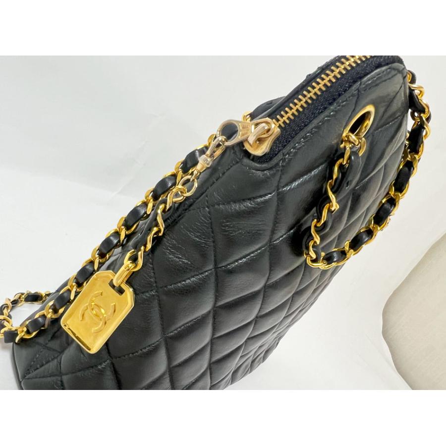 CHANEL シャネル マトラッセ チェーンショルダーバッグ ラムスキン ブラック ゴールド金具 ヴィンテージ 美品 CHANEL（シャネル） マトラッセ チェーンショルダーバッグ ラムスキン