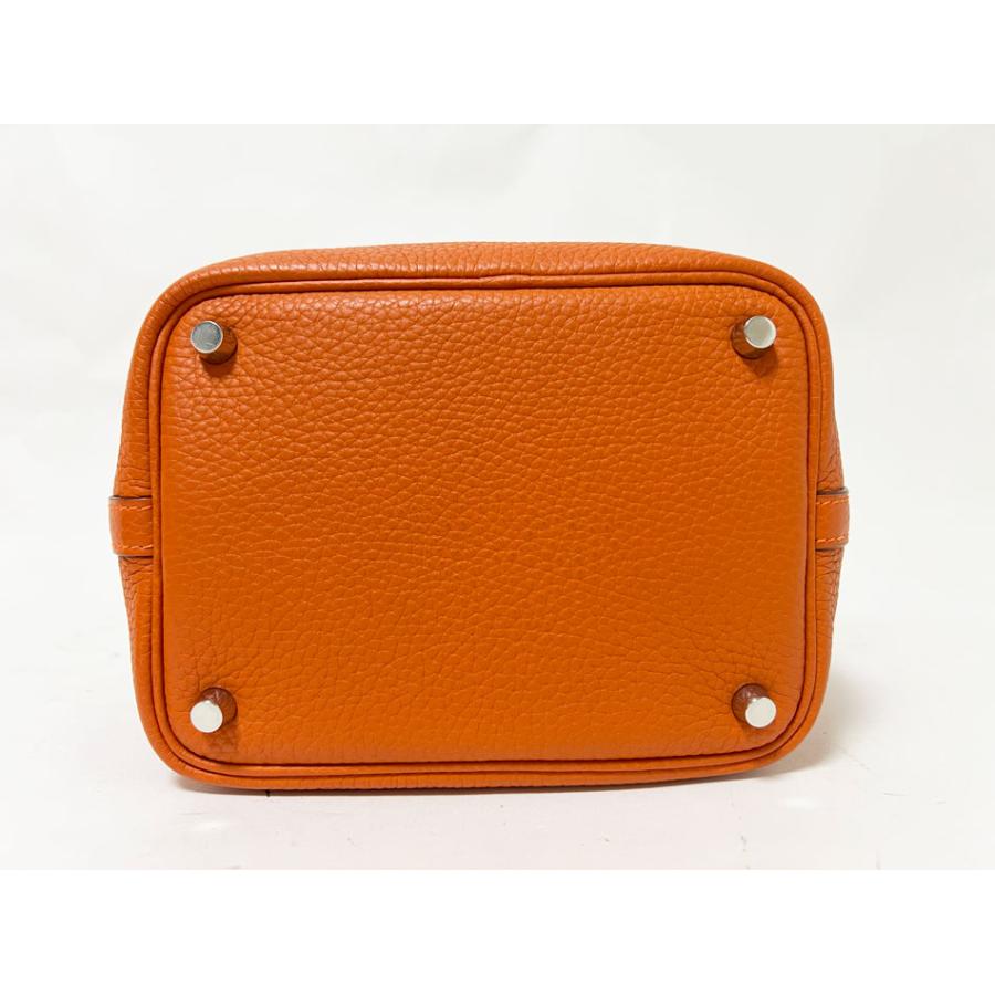 る*の様 エルメス ピコタン PMオレンジ レザー ハンドバッグ トリヨンクレマ HERMES - HERMES エルメス ピコタンロックPM トリヨンクレマンス