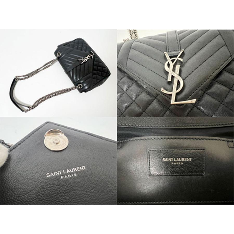 サンローランパリ チェーンショルダーバッグ ルー ミニ レザー 618057 SAINT LAURENT PARIS 黒 タッセル付き サンローランパリ チェーンショルダーバッグ ルー ミニ レザー 618057