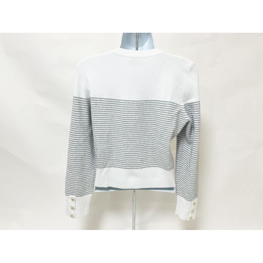 CHANEL シャネル レディース ココビーチ ニット セーター トップス プルオーバー ミックス ファーバー ホワイト シルバー  2024-2025 AW サイズ：40 P7688 K11065 NV149 美品 CHANEL（シャネル） レディース ココビーチ ニット セーター プル