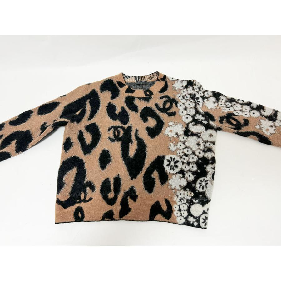 美品　CHANEL　シャネル　ニット シャネル CHANEL ノルディック柄長袖ニットセーター P54481 ブラック